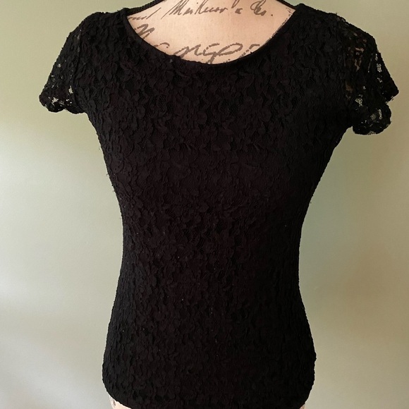 Women’s Black Lace Blouse Size XS - Picture 1 of 10